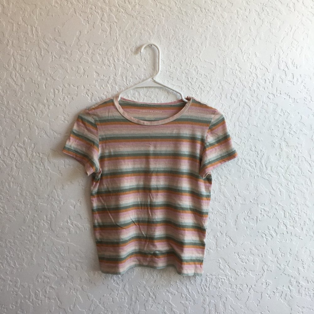 striped american eagle crop top